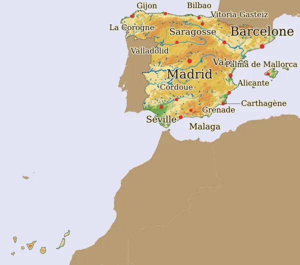 Carte Espagne