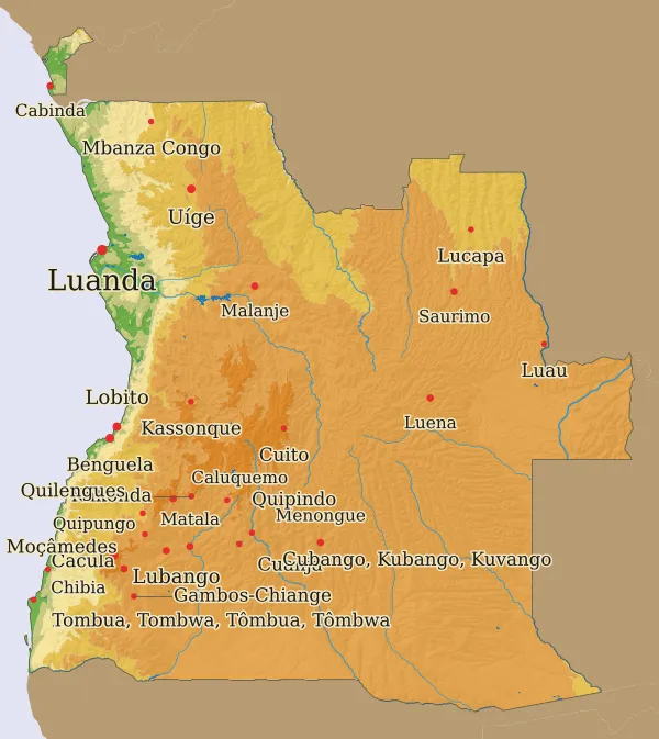Carte Angola