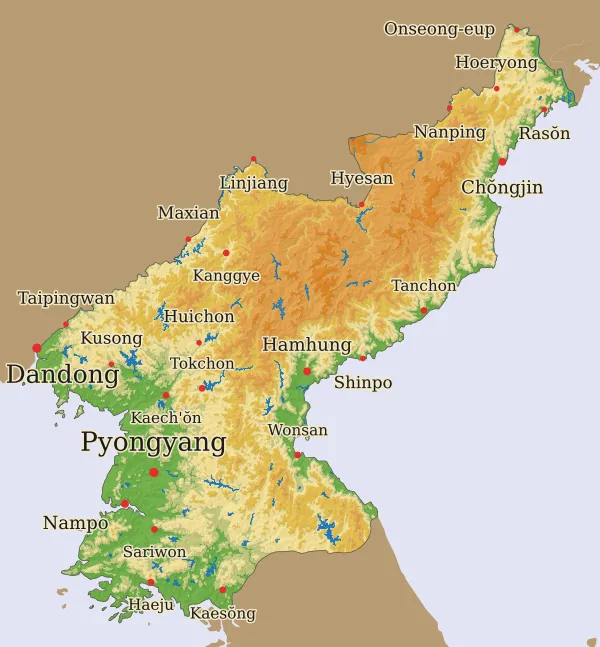 Carte Corée du Nord