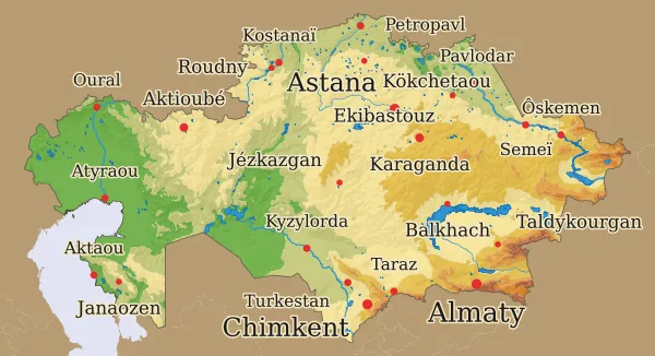 Carte Kazakhstan