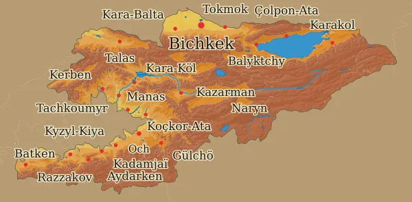 Carte Kirghizistan