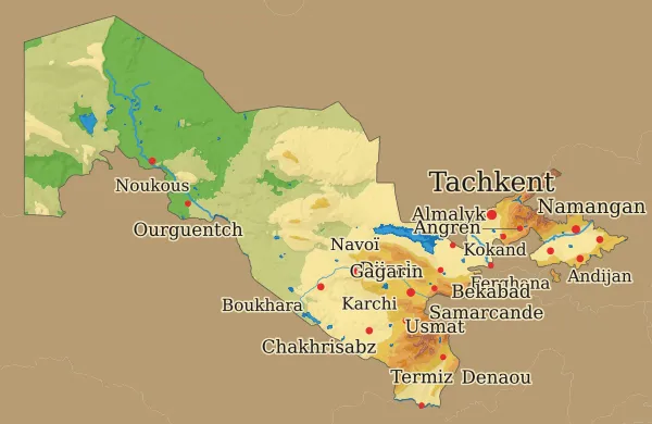 Carte Ouzbekistan