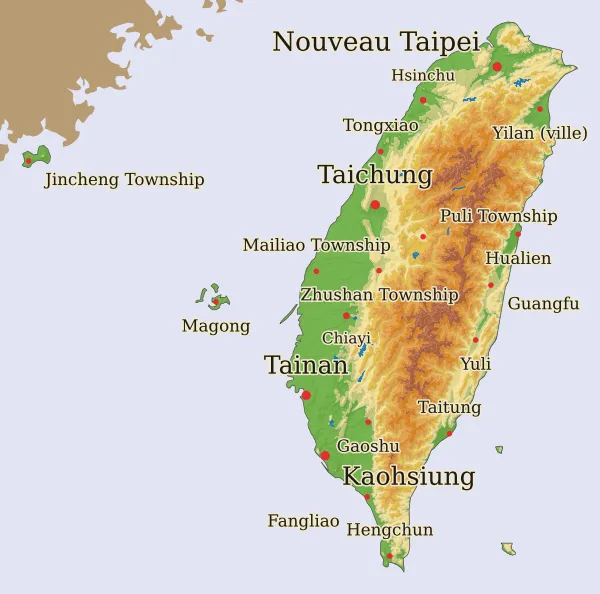 Carte Taïwan