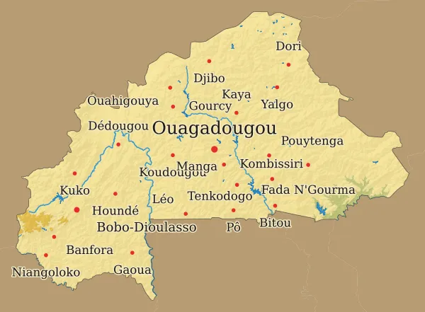 Carte Burkina Faso