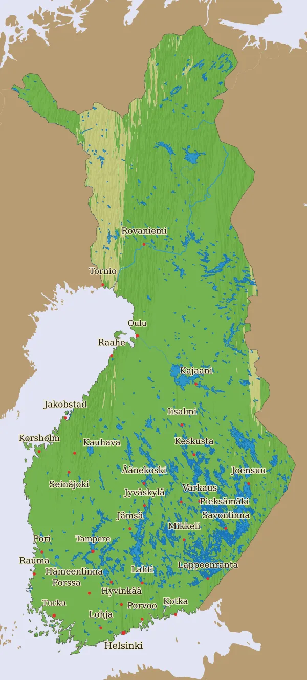 Carte Finlande