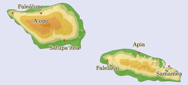 Carte Samoa occidental
