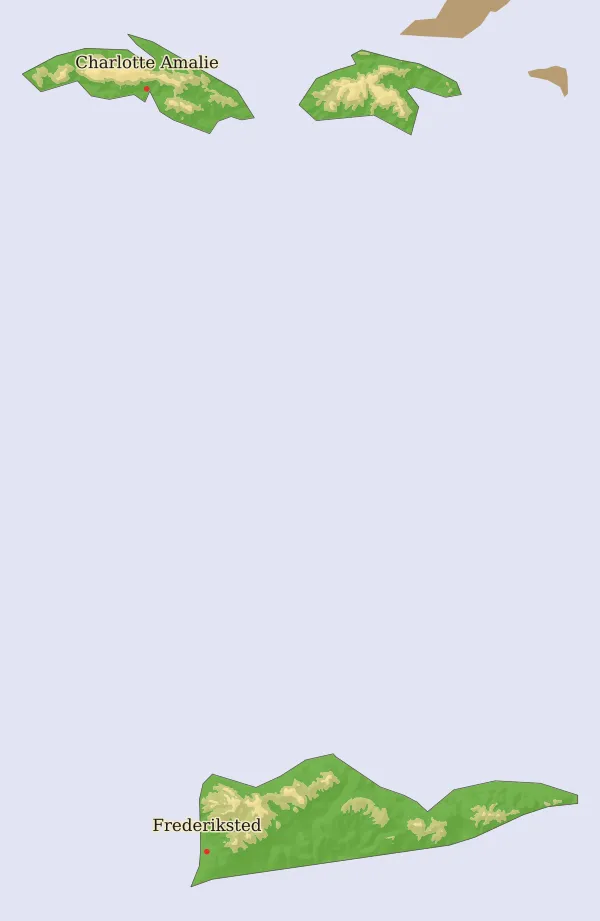 Carte Îles Vierges des États-Unis