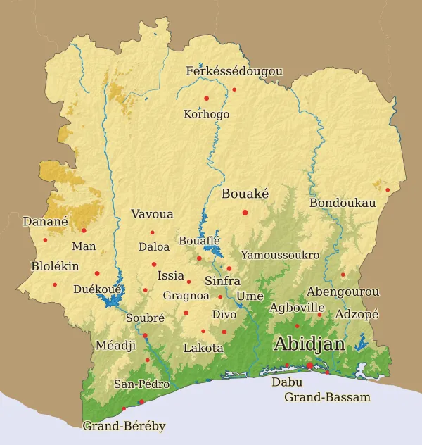 Carte Côte d'Ivoire