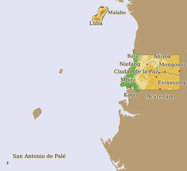 Carte Guinée Equatoriale