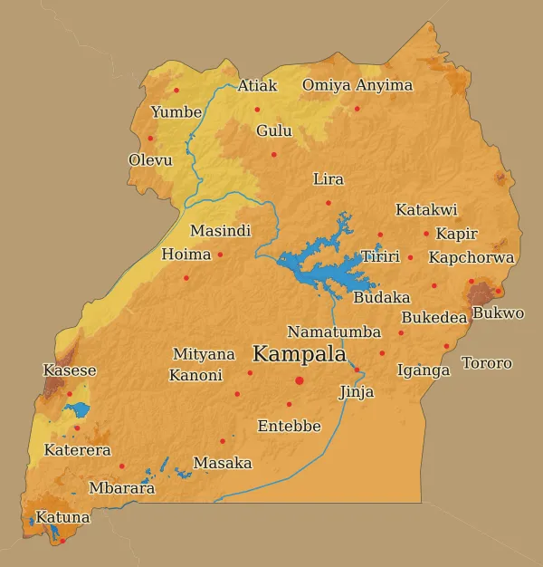 Carte Ouganda