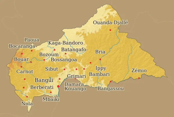 Carte République Centrafricaine